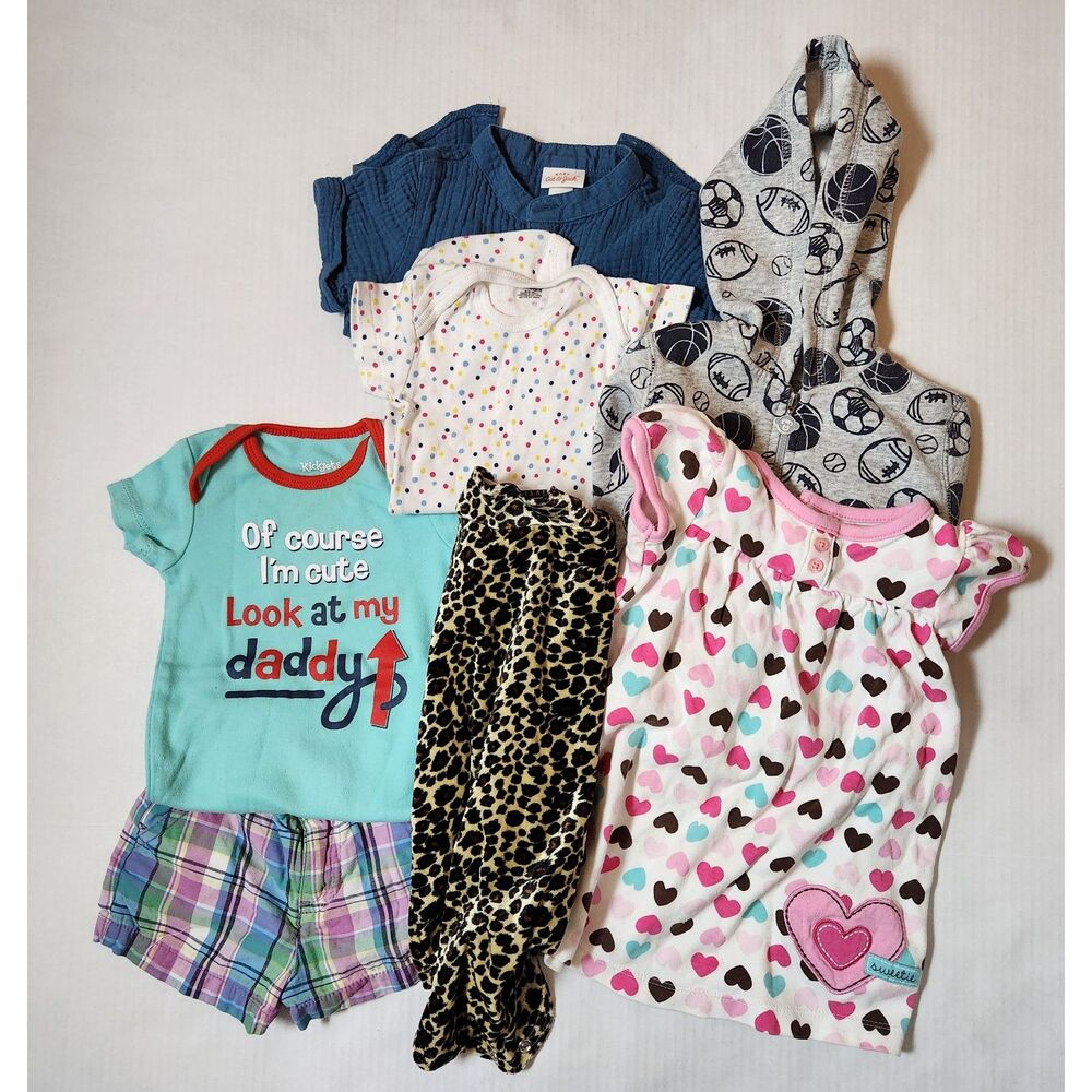 Mixed Baby & Toddler Clothing Lot – Boys & Girls – Assorted Sizes – 7 Pieces